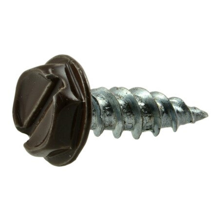Buildright Sheet Metal Screw, #7 x 1/2 in, Zinc Plated Steel Flange Hex Head 366 PK 52615